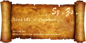 Szollár Zsombor névjegykártya